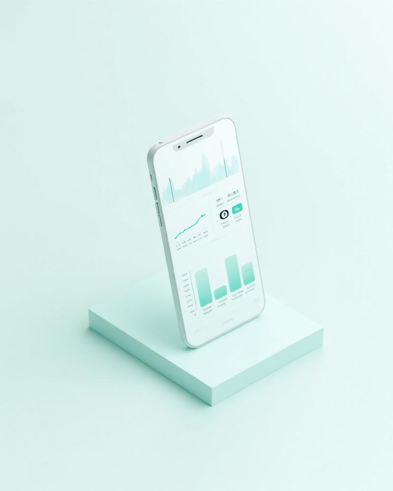 SmartSaaS mobile app showing data analytics dashboard
